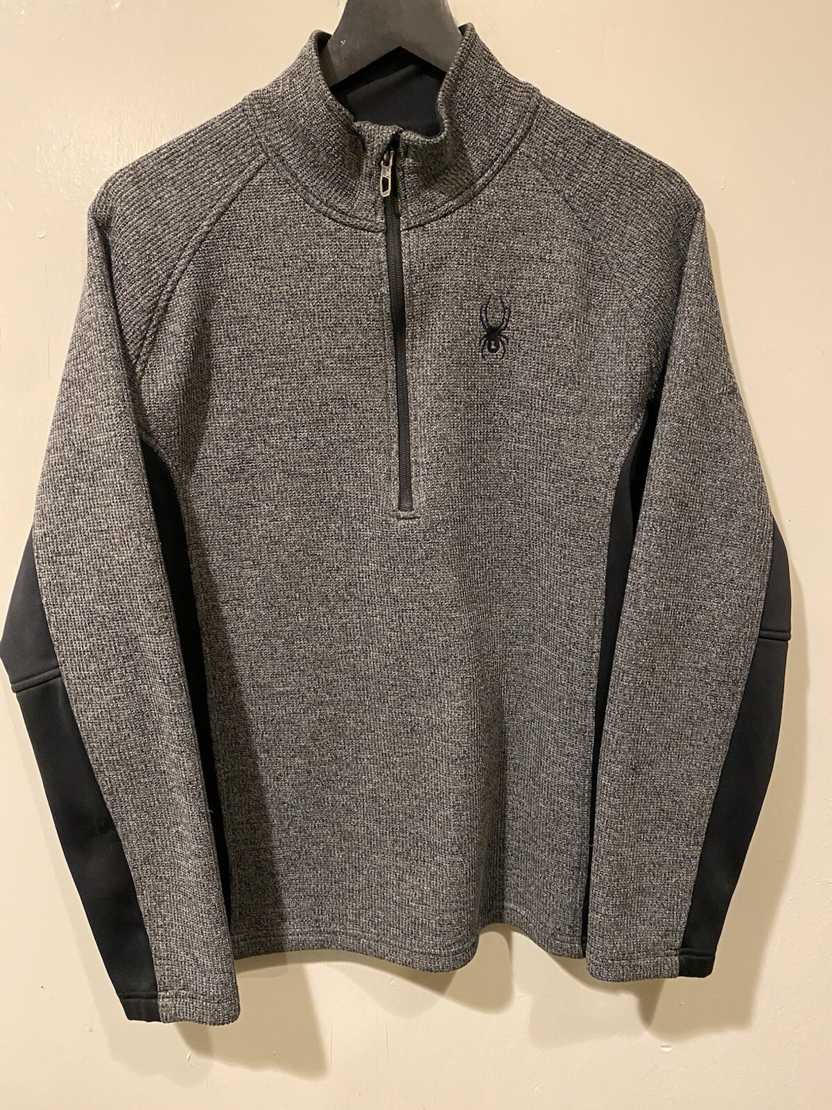 Spyder Mens Large 1/2 Zip Fleece Pullover Jacket for Outdoor Activities