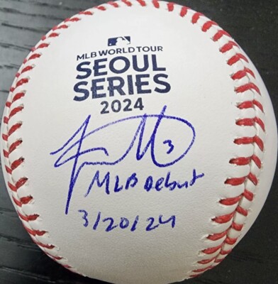 Jackson Merrill Autographed 2024 Seoul Series Baseball Inscribed