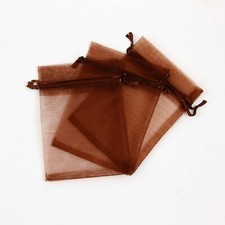 Brown Organza Gift Bags Jewelry Bags- 10pcs Wedding Party Favor