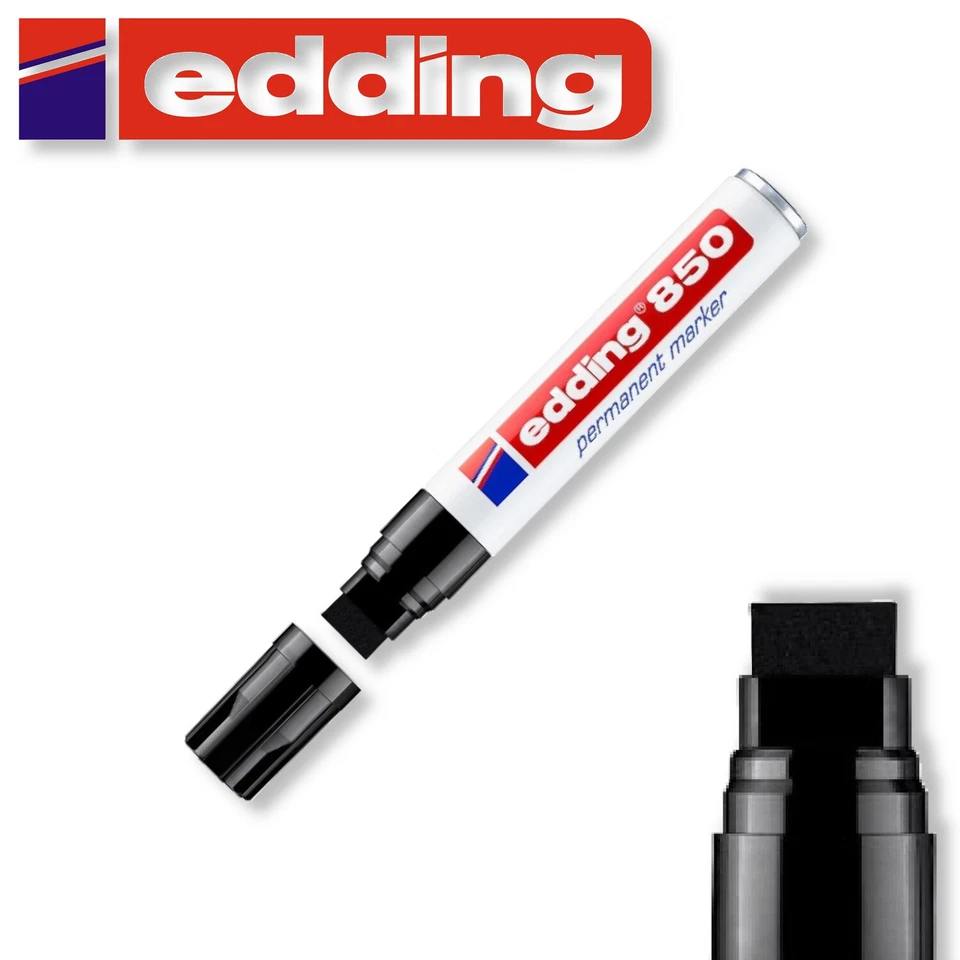 edding 850 Permanentmarker wasserfest Stift Marker Permanent schwarz breit 15 mm