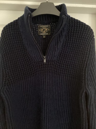 NEXT NAVY MENS JUMPER WITH ZIPPED NECK SIZE M - Picture 2 of 6