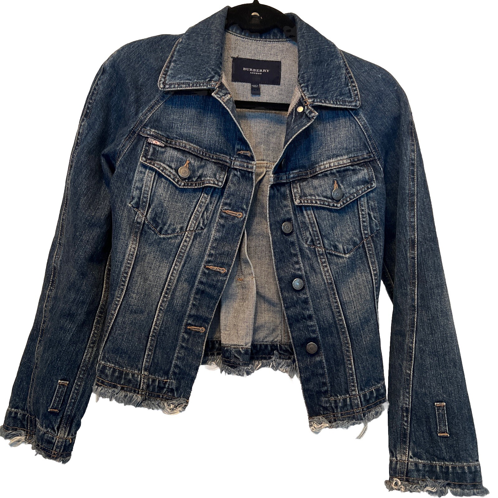 Authentic Burberry Denim Jacket Size 2 Blue Label with Tag Photo-image