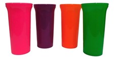 4 Big 32 Oz Sports Tumblers Made in America Recyclable Pink Purple Orange Green