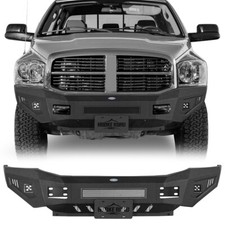 Full Width Front Bumper W Led Light For 2006 2007 2008 2009 Dodge Ram 2500 3500