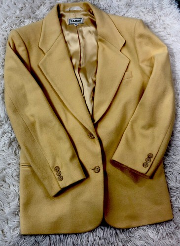 Blazer de lana amarilla frijol amarillo pálido LL de colección talla 8 pequeños defectos de colección - Imagen 6 de 6