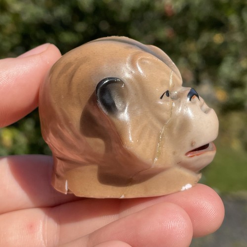 RARE Antique Figural German Porcelain Monkey Gorilla Chimp Tape Measure Measurer - Picture 13 of 17