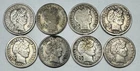 1907- 1916 Barber 10c Silver Dimes Lot of 8