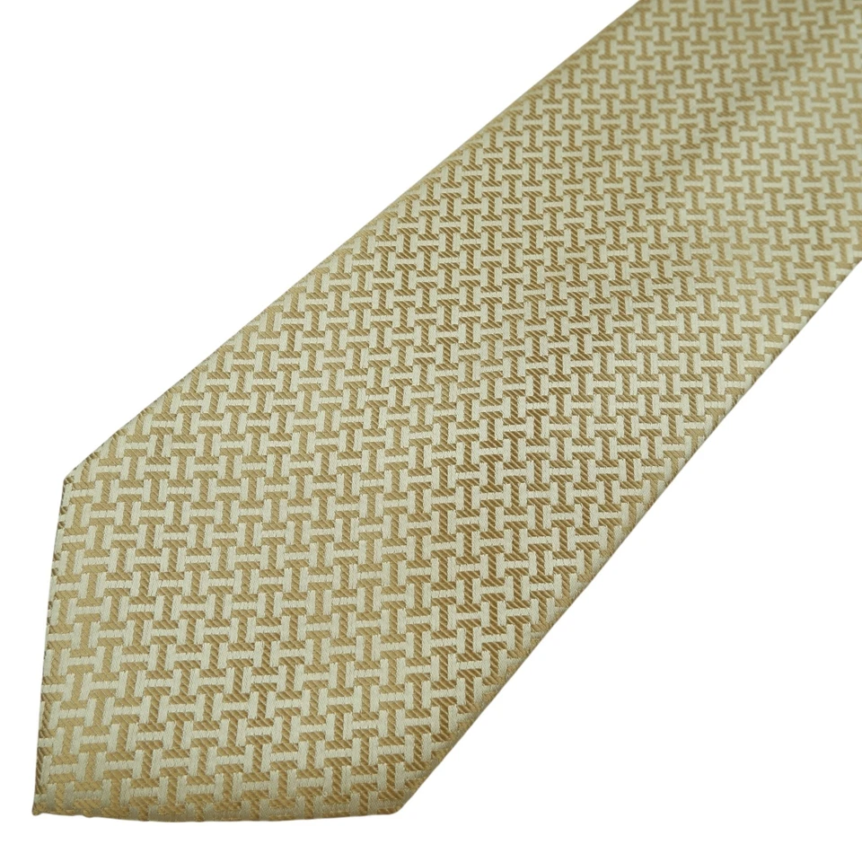 Corbata sin marca beige geométrica (impuesto de importación de EE. UU. incluido) Foto 2 de 4