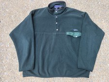 Vintage Patagonia Mens XL Synchilla Fleece Pullover Snap T Forest Green 90s