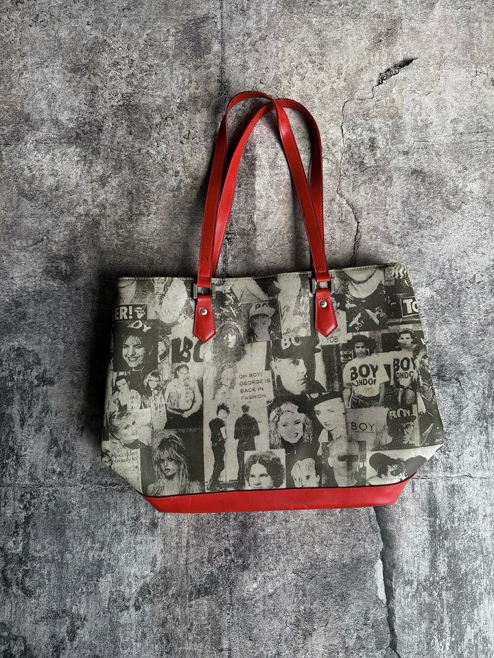 Vintage Sidney Love “Boy George” AOP Tote Bag Early 90s Rare Piece - Image 2 of 4