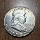 1954 Unc. Franklin Half Dollar Full Bell Lines Actual Coin. Higher grade Coin