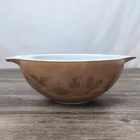 Vintage PYREX EARLY AMERICAN #444 4 Qt Cinderella Mixing Bowl Brown Gold Design