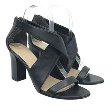 Via Spiga black leather high heel sandal