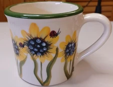 HARTSTONE POTTERY COFFEE MUG STONEWARE Sunflowers Ohio Stoneware