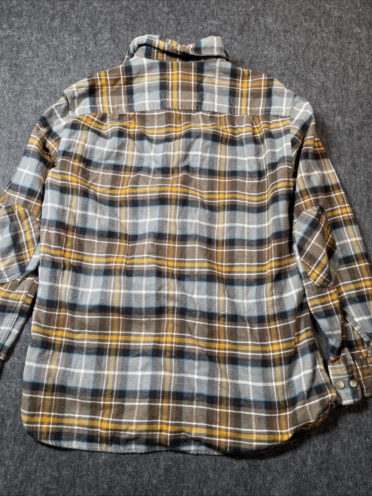 Pendleton Flannel Plaid  Medium Gray Brown Gold T… - image 13