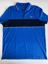 Lacoste Sport XXL Men  s Polo Shirt Quarter Zip Cotton/Poly DH9450 Raised Emblem