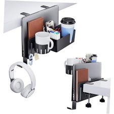 7 in 1 Desk Side Organizer Set, Under Desk Laptop Holder Fit for 13.8" Devices