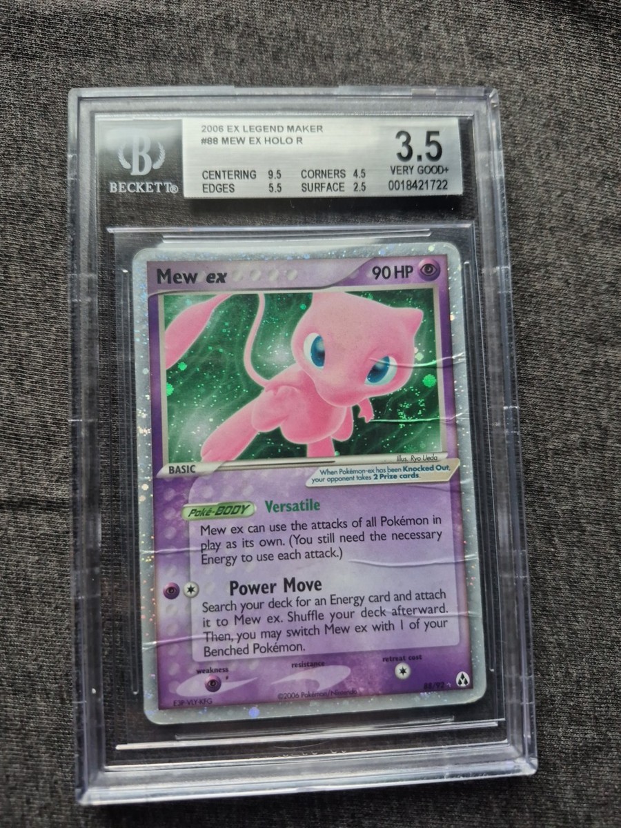 Mew EX 88/92 Legend Maker Beckett 3.5 With Holo Swirl | eBay