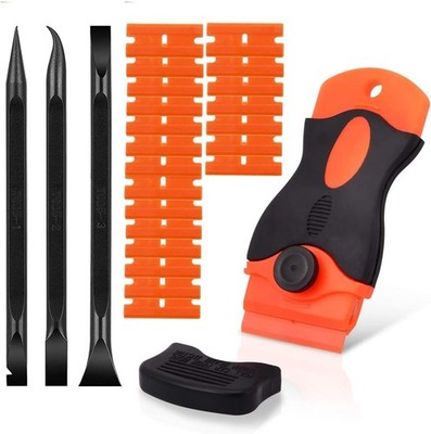 20PCS Plastic Razor Blades, 3 Kinds of Two-Way Scratch-Free Scrapers for Car Wra