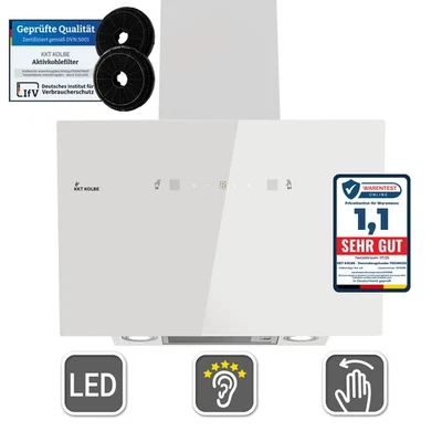 KKT KOLBE Campana extractora 60 cm recirculación aire de escape campana de pared sin cabeza blanco control por gestos