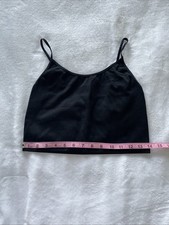 Wild Fable Women's L Black Slim Fit Cropped Tank Stretchy Ribbed