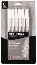 Sakura Gelly Roll Classic Pens 6/Pkg-White - 2 Each Of Fine, Medium Bold