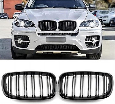 Gloss Black Kidney Front Grille, Fit BMW X5 E70 2007-14 X6 E71 Replacement Grill