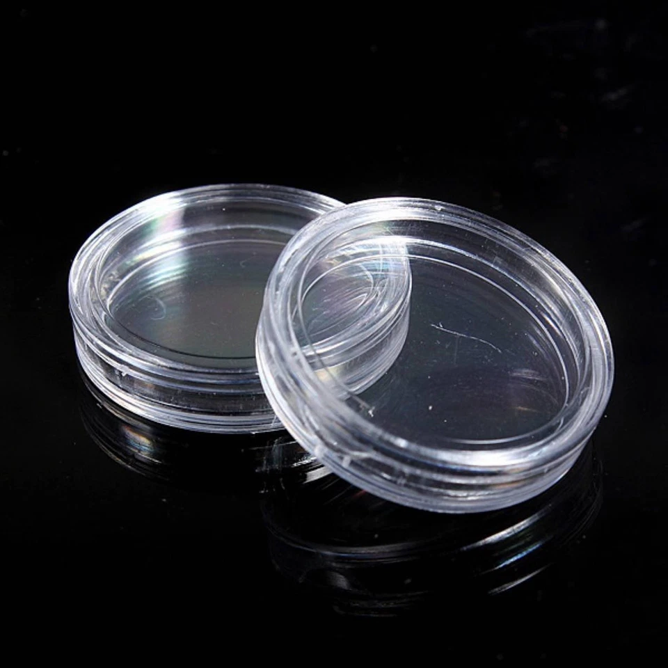 20 Pcs Small Round Transparent Plastic Coin Box, 10 Pcs 23Mm & 10 Pcs 27Mm E8I1 - Image 4 of 4