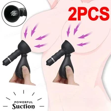 Electric Vibrating Breast Nipple Clamps Sucker Vacuum Enhancer for Women Sex Toy
