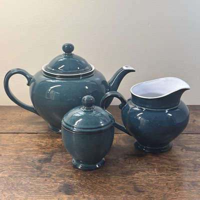 Denby Keramik Greenwich Teekanne Kanne Deckel Zuckerdose