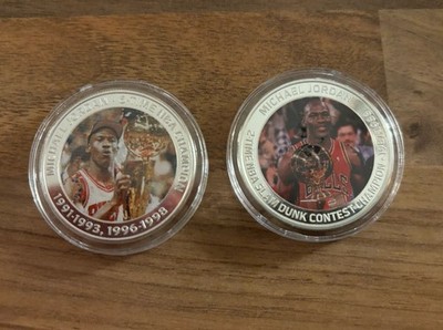 Michael Jordan Highland Mint 2x NBA Gedenkmünze Chicago Bulls limitiert