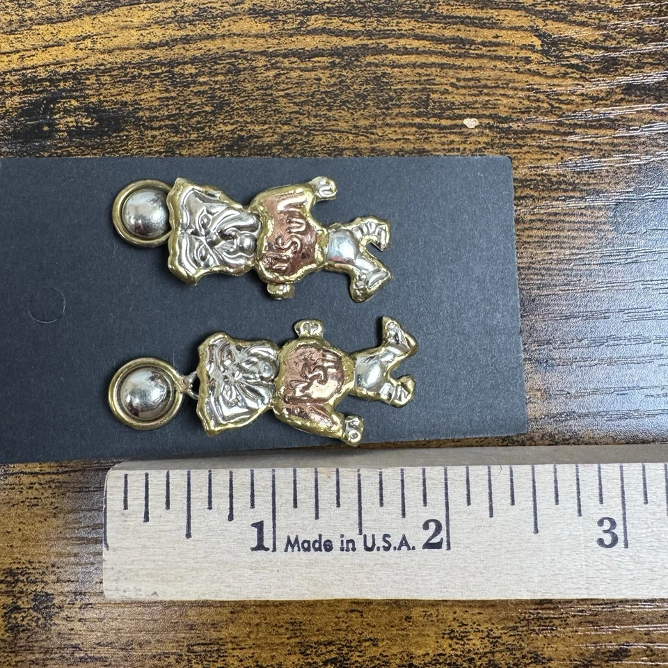 BRINCOS PENDURADOS mascote MSU BULLDOG joias tema esportivo estado do Mississippi - Imagem 3 de 4