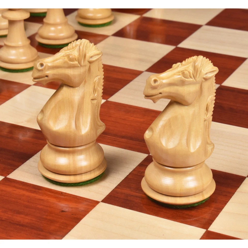 3.9" Royal Knight Staunton Pieces Only Chess Set- Triple Weighted Bud Roswood - Image 4 of 4