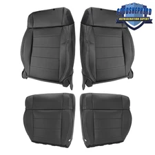 Replace Seat Cover Driver+Passenger Bottom Top Leather For Jeep Wrangler 2007-12
