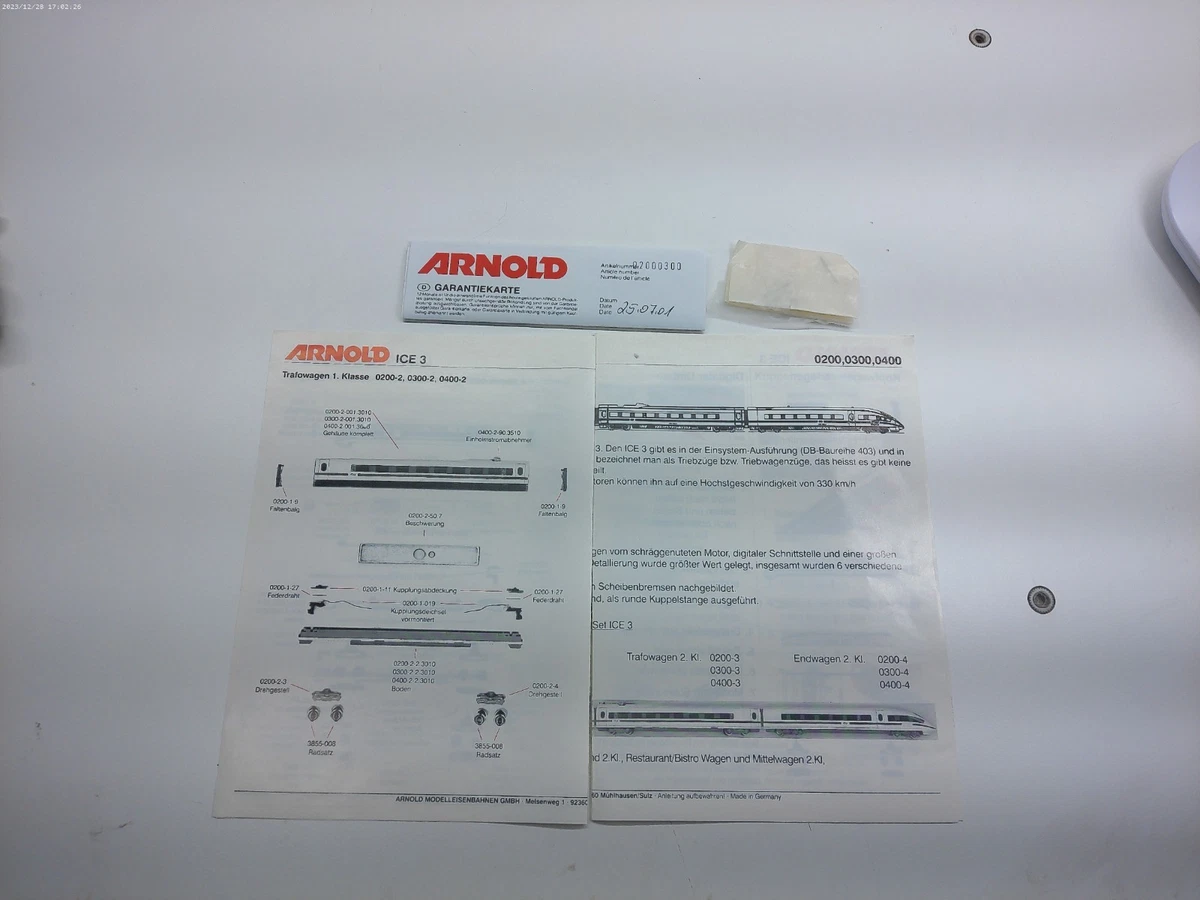 Arnold N 0200 ICE 3 / 4 Wagen-Set  - DB - in OVP geprüft#6948