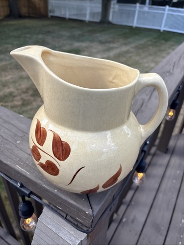 Watt Pottery Autumn Foliage 17 PITCHER USA Vintage Leaves - Picture 2 of 13