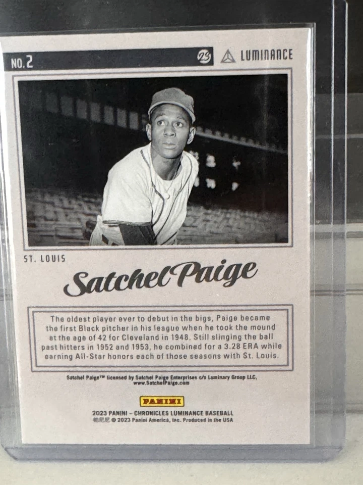 2023 Panini Chronicles - Luminance #2 Satchel Paige - Image 2 of 2