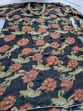 Kleid- Langarm- Schwarz-Bunt-Größe L