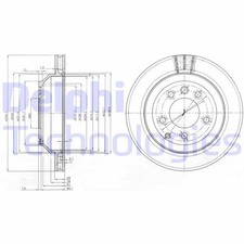 DELPHI Disque de frein Arrière pour VW Touareg II (7P5, 7P6) pour AUDI Q7 (4LB)
