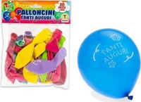 Gadget - Teorema: Teo's - Palloncini Colorati Tanti Auguri 30 Cm 20 Pz - Busta -