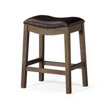 Maven Lane Open Box - 26" Alex Counter Stool In Walnut Finish With Marksman Sadd
