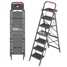 Diamondforge 6 Step Foldable Step Ladder Mutifunctional Tool Tray Platform
