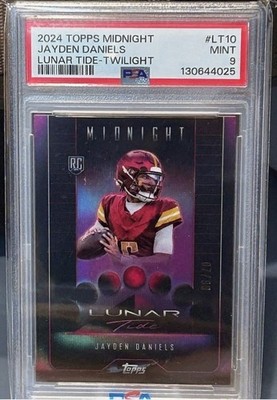 2024 Topps Midnight Jayden Daniels RC Lunar Tide Twilight /99 Commanders PSA 9