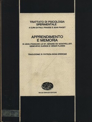 LERNEN UND MEMORY AA.VV. EINAUDI 1973 ABHANDLUNG ÜBER EXPERIMENTELLE PSYCHOLOGIE