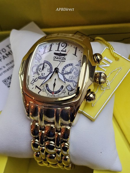 Alternate view of Invicta Lupah Gold Label Dragon Gold Plated Mop Chronograph Mens Watch