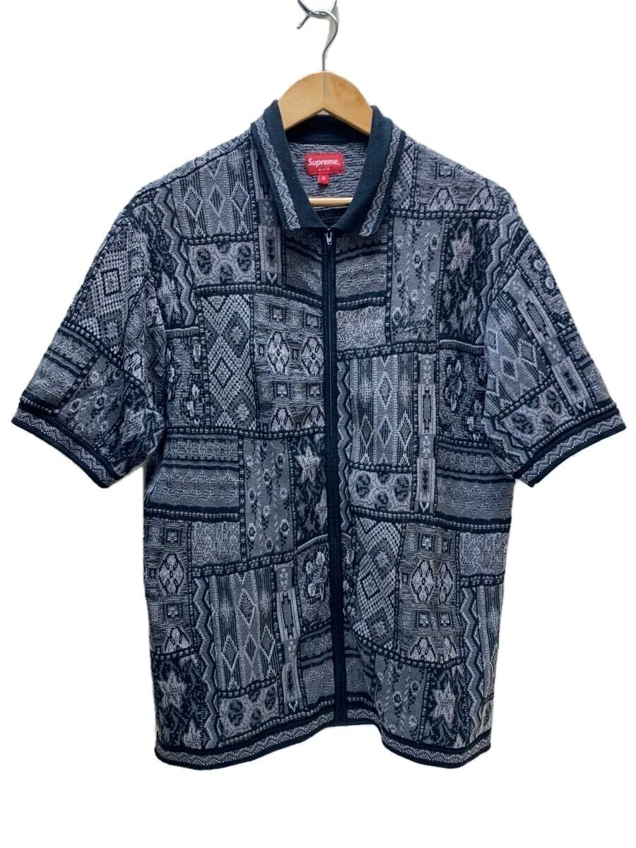 Chemise Supreme manches courtes/M/Coton/Gris/Motif intégral/