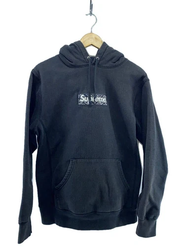 Felpa Supreme con cappuccio M cotone nero usata