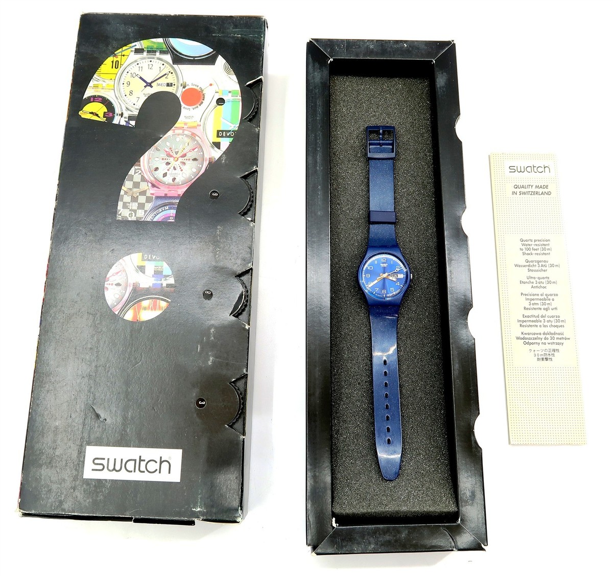Swatch Watch Just Blue GN715 Blue Sparkling 34mm 2001 Glitter Y2K Vintage Rare Swatch Irony Spymaker Chrono Blue Dial (model  main image 3