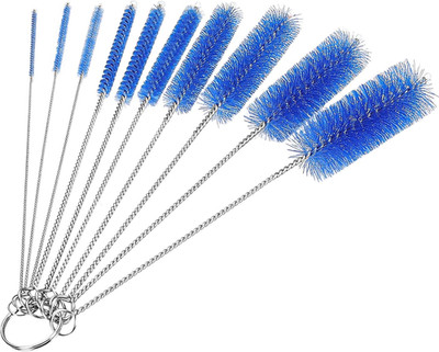 10-Pack Tube Cleaning Brush Set Nylon Bristles Stainless Steel Bottle Pipe Tool