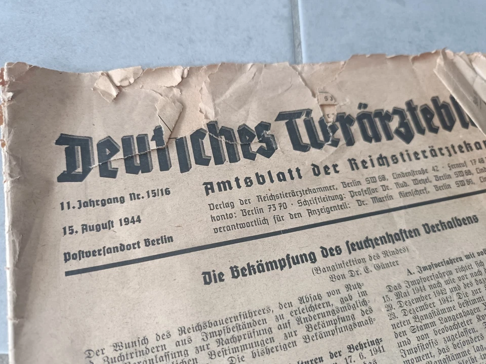 Journal allemand 15 Août 1944 Combat Normandie  - Photo 2/4